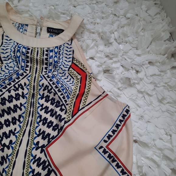 Venus Geometric Print Halter Mini Dress S/M - Picture 5 of 11